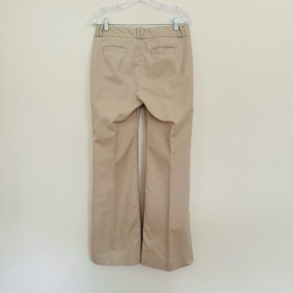 Banana Republic Martin Fit Sand Khaki Straight Wide Leg Trouser Cotton Pants 4 - Picture 6 of 12